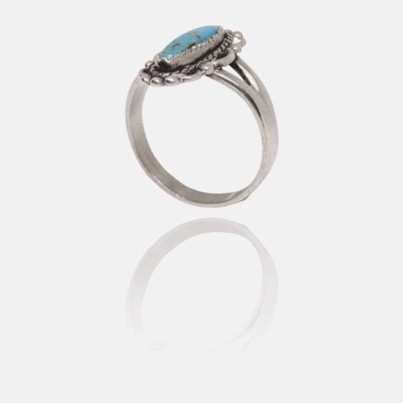 Native American Bell Trader Designer Sterling Silver Turquoise Ring - Picture 5 of 6